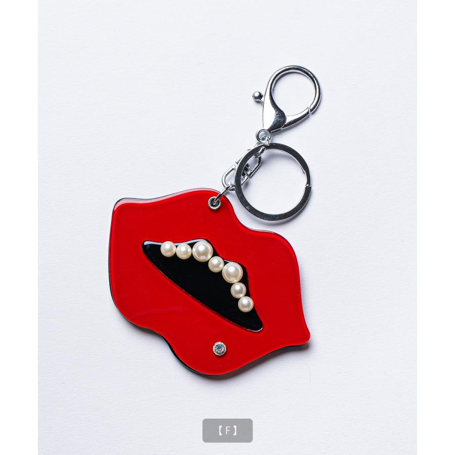 ミラーキーホルダー 鏡 コンパクト スライド アクリル キーリング チャーム 唇 ポップコーン 香水 宇宙 Y2K ストリート ポップ 雑貨 ギフト | improves | 20