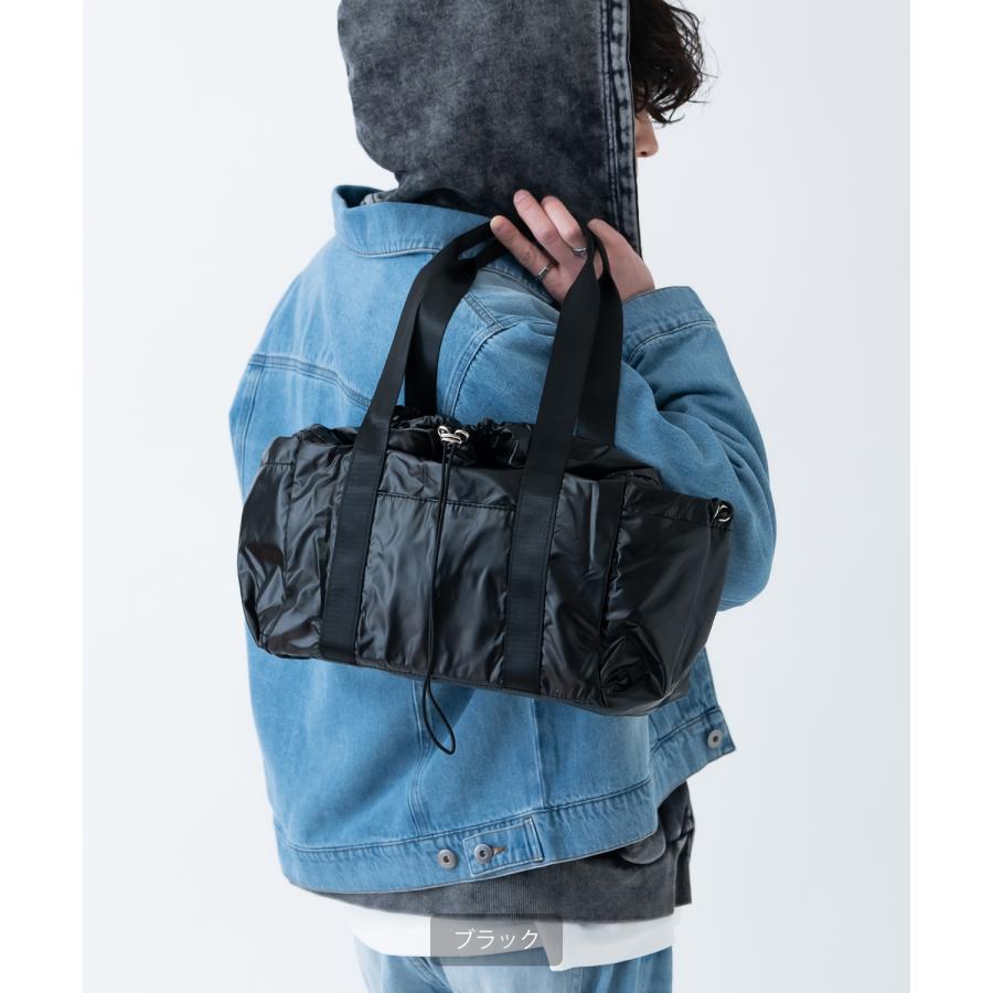 ミニボストンバッグ メンズ メタリック カバン 鞄 タウンユース フェス ライブ イベント  カジュアル モード 古着MIX 韓国ファッション Y2K  ブラック シルバー | improves | 04