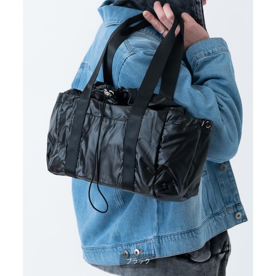 ミニボストンバッグ メンズ メタリック カバン 鞄 タウンユース フェス ライブ イベント  カジュアル モード 古着MIX 韓国ファッション Y2K  ブラック シルバー | improves | 06