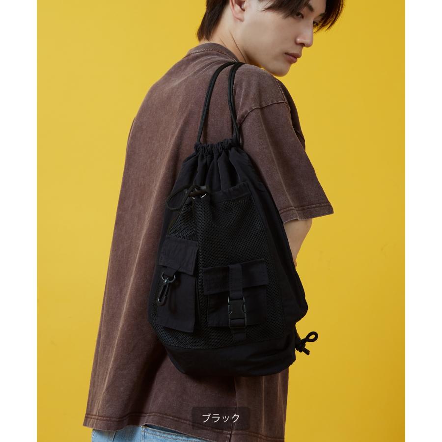 リュック メンズ 軽量 ミニ バッグ ナップサック 鞄 通勤 旅行 ユーティリティ メッシュ ポケット きれいめ カジュアル 古着MIX 韓国 Y2K | improves | 03