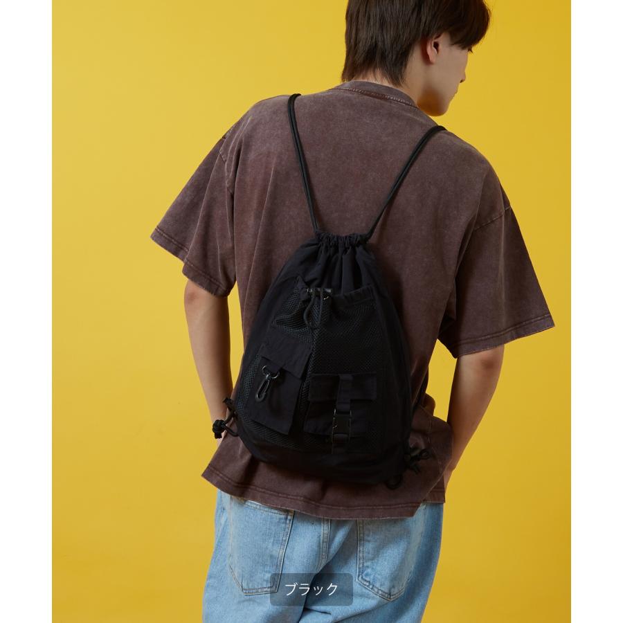 リュック メンズ 軽量 ミニ バッグ ナップサック 鞄 通勤 旅行 ユーティリティ メッシュ ポケット きれいめ カジュアル 古着MIX 韓国 Y2K | improves | 04