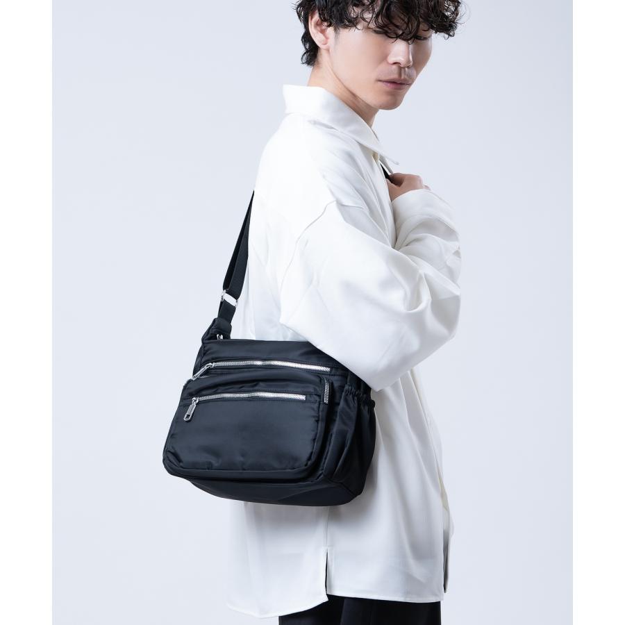 ショルダーバッグ メンズ 斜めがけ かばん ナイロンバッグ 肩掛け 通勤 通学 おしゃれ シンプル 軽い 2way ポーチ コンパクト 黒 ブラック きれいめ ミニバッグ | improves | 03