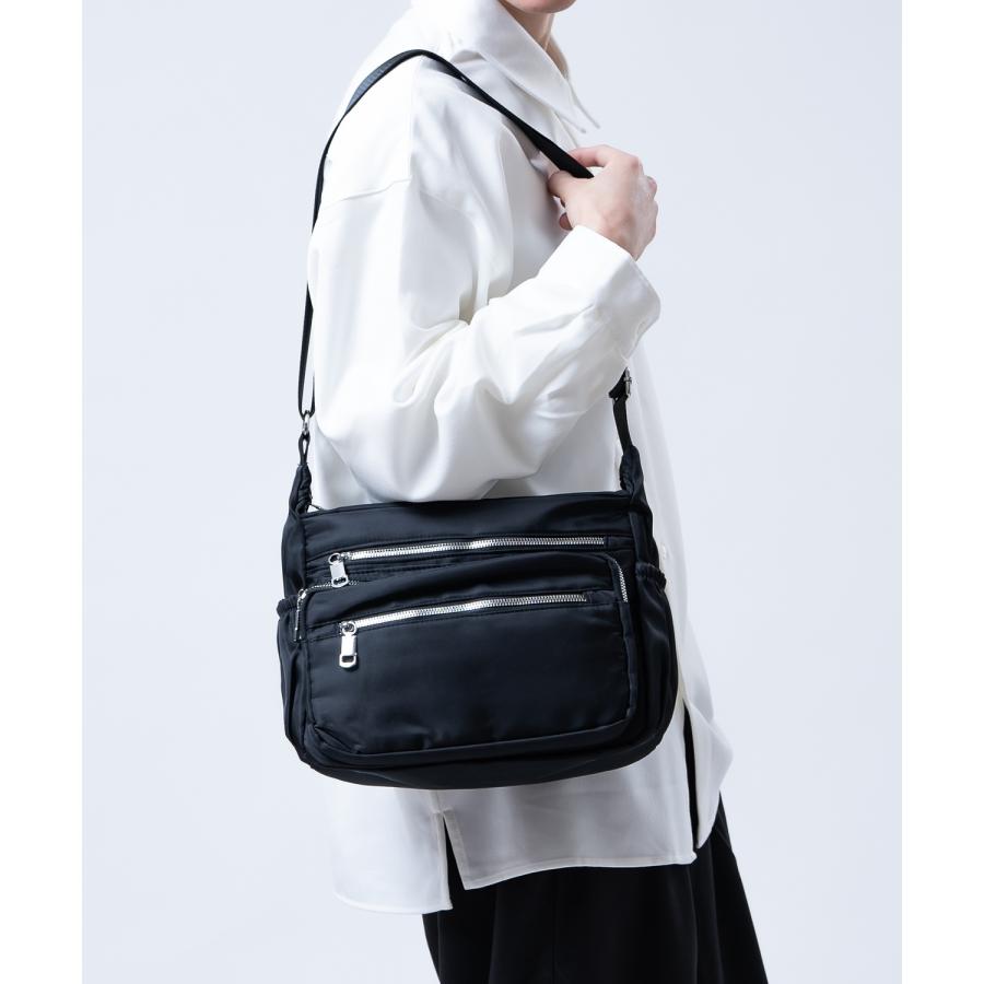 ショルダーバッグ メンズ 斜めがけ かばん ナイロンバッグ 肩掛け 通勤 通学 おしゃれ シンプル 軽い 2way ポーチ コンパクト 黒 ブラック きれいめ ミニバッグ | improves | 04