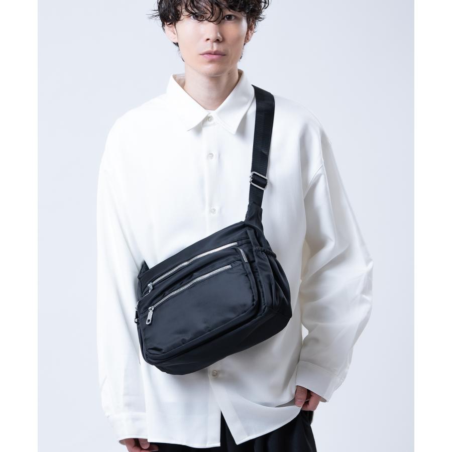 ショルダーバッグ メンズ 斜めがけ かばん ナイロンバッグ 肩掛け 通勤 通学 おしゃれ シンプル 軽い 2way ポーチ コンパクト 黒 ブラック きれいめ ミニバッグ | improves | 05