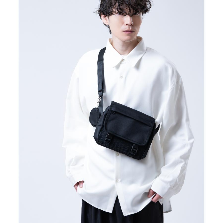 ショルダーバッグ メンズ 斜めがけ 大容量 メッセンジャーバッグ ポーチ付き カバン 鞄 カジュアル シンプル 黒 無地 サコッシュ男女兼用 ユニセックス | improves | 02