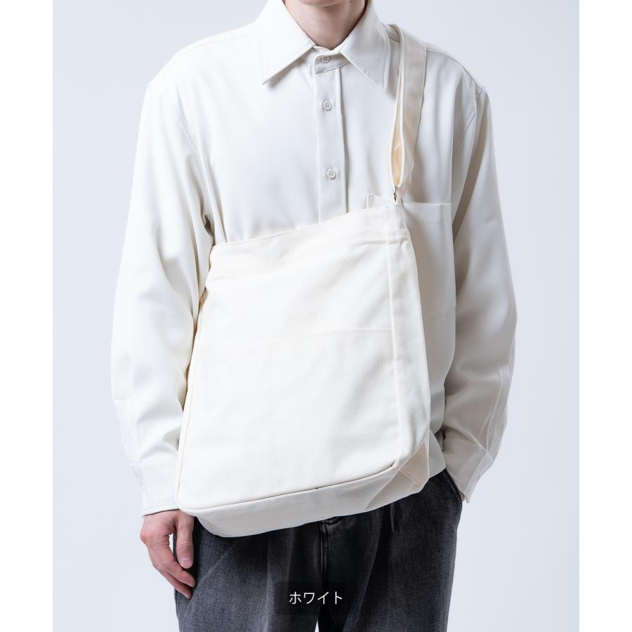 ショルダーバッグ メッセンジャーバッグ メンズ レディース キャンバス 帆布 無地 ニュースペーパーバッグ 肩掛け 斜めがけ ビッグショルダー カバン 鞄 | improves | 04