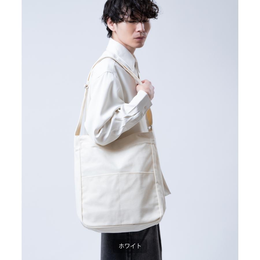 ショルダーバッグ メッセンジャーバッグ メンズ レディース キャンバス 帆布 無地 ニュースペーパーバッグ 肩掛け 斜めがけ ビッグショルダー カバン 鞄 | improves | 05