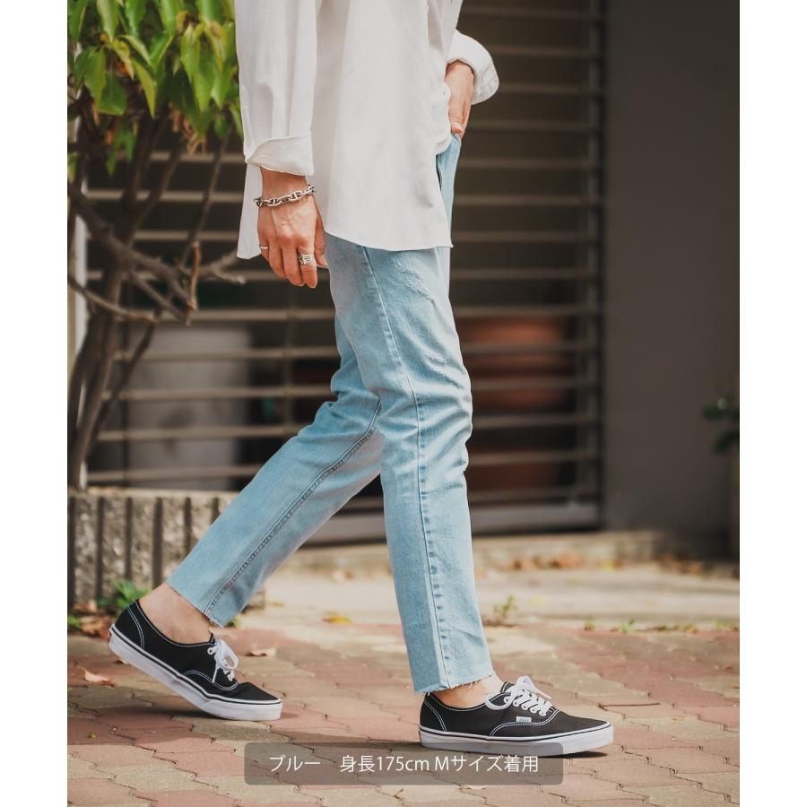 デニムパンツ メンズ シンプル スリム イージー Tシャツ ストレッチ  スキニーパンツ アメカジ カジュアル スケーター ストリート 韓国  ノームコア | improves | 04