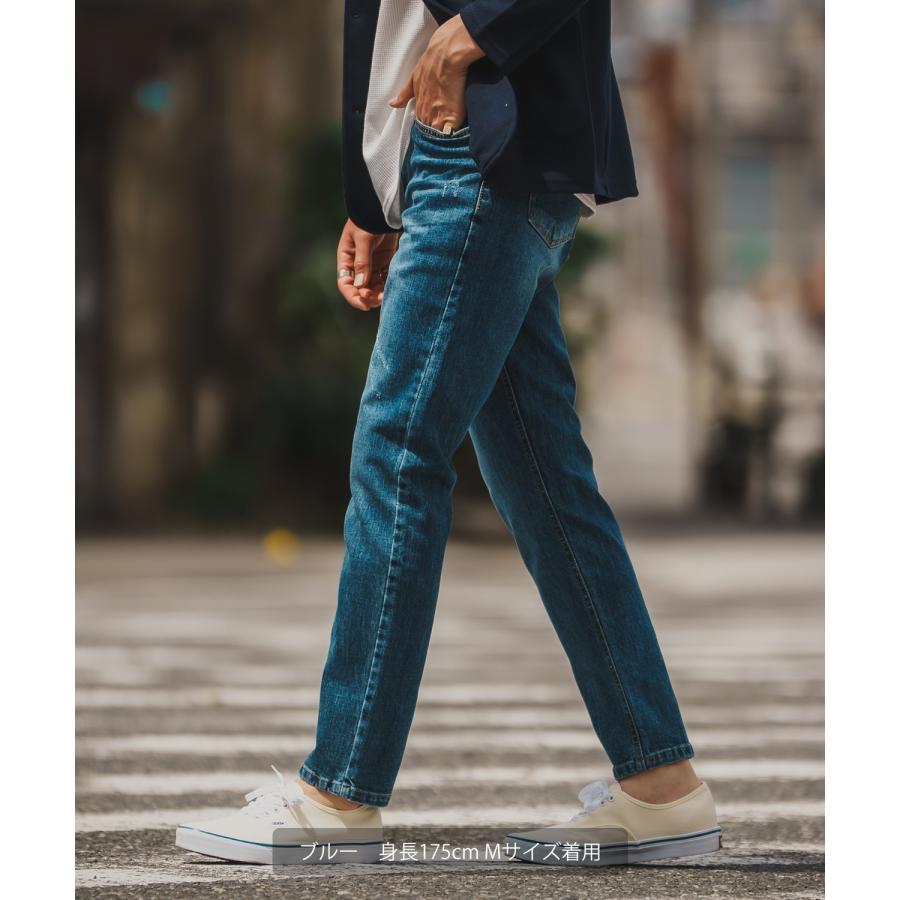 デニムパンツ メンズ シンプル スリム イージー Tシャツ ストレッチ  スキニーパンツ アメカジ カジュアル スケーター ストリート 韓国  ノームコア | improves | 04