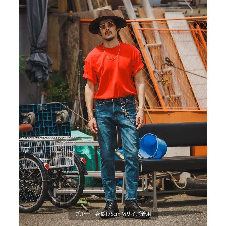 デニムパンツ メンズ シンプル スリム イージー Tシャツ ストレッチ  スキニーパンツ アメカジ カジュアル スケーター ストリート 韓国  ノームコア | improves | 08