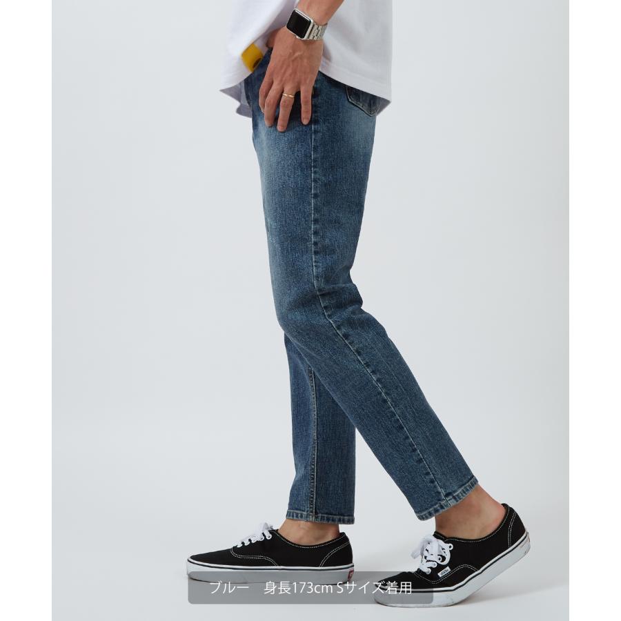 デニムパンツ メンズ シンプル スリム イージー Tシャツ ストレッチ  スキニーパンツ アメカジ カジュアル スケーター ストリート 韓国  ノームコア | improves | 10