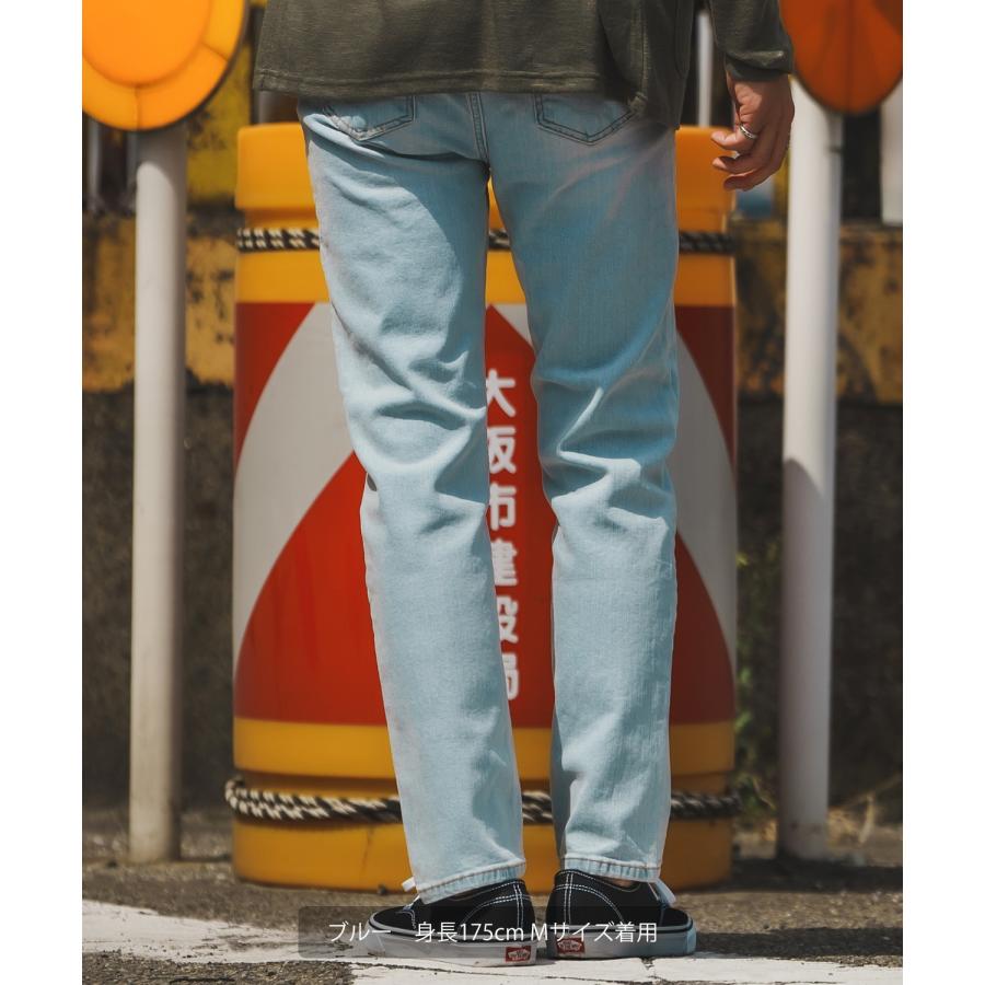 デニムパンツ メンズ シンプル スリム イージー Tシャツ ストレッチ  スキニーパンツ アメカジ カジュアル スケーター ストリート 韓国  ノームコア | improves | 05
