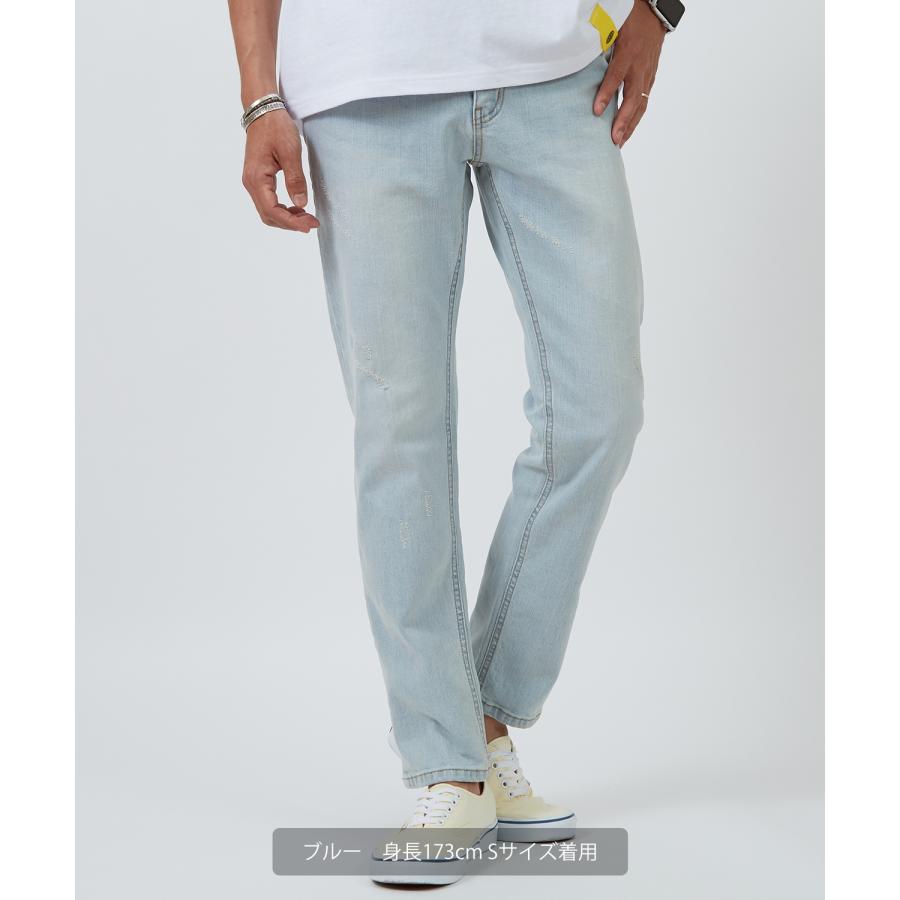 デニムパンツ メンズ シンプル スリム イージー Tシャツ ストレッチ  スキニーパンツ アメカジ カジュアル スケーター ストリート 韓国  ノームコア | improves | 07