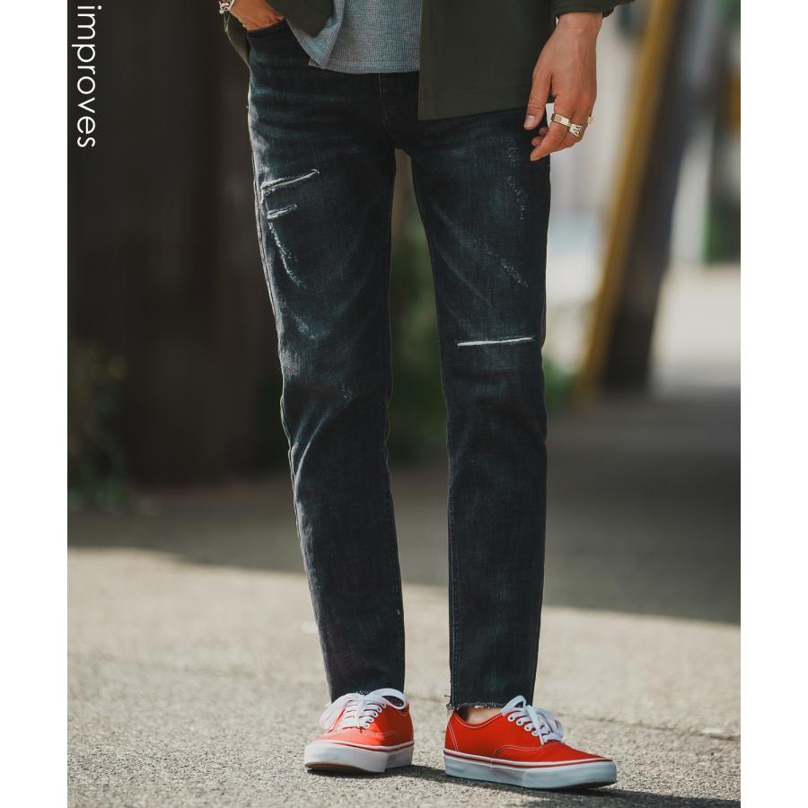 デニムパンツ メンズ シンプル スリム イージー Tシャツ ストレッチ  スキニーパンツ アメカジ カジュアル スケーター ストリート 韓国  ノームコア | improves
