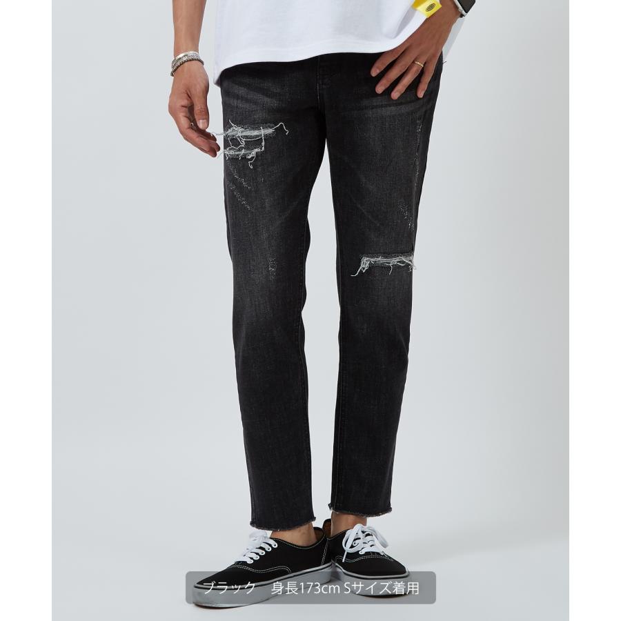 デニムパンツ メンズ シンプル スリム イージー Tシャツ ストレッチ  スキニーパンツ アメカジ カジュアル スケーター ストリート 韓国  ノームコア | improves | 06