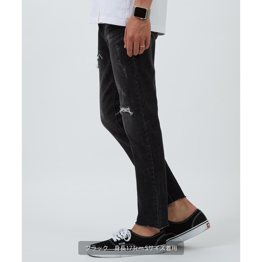 デニムパンツ メンズ シンプル スリム イージー Tシャツ ストレッチ  スキニーパンツ アメカジ カジュアル スケーター ストリート 韓国  ノームコア | improves | 07