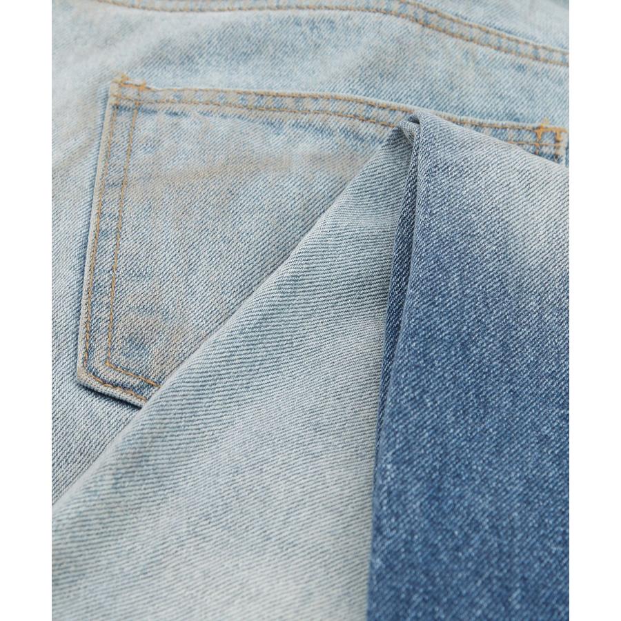 デニムパンツ メンズ ワイドパンツ ジーンズ Tシャツ ウォッシュ ダメージ グラデーション アメカジ カジュアル スケーター ストリート 韓国 | improves | 20