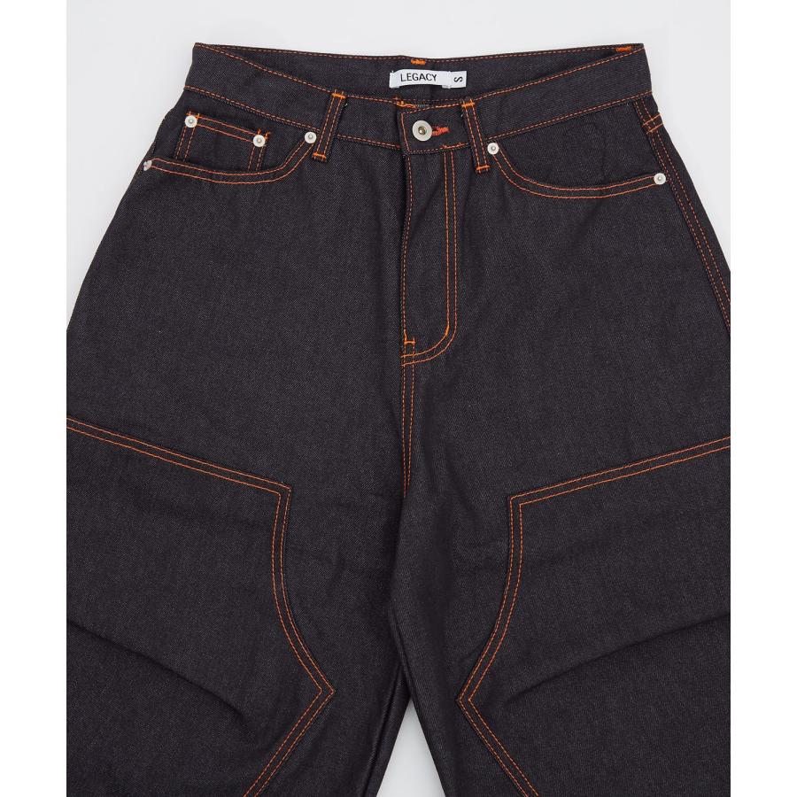 デニムパンツ メンズ ステッチ ルーズフィット Tシャツ アメカジ カジュアル スケーター ストリート 韓国 ノームコア | improves | 10