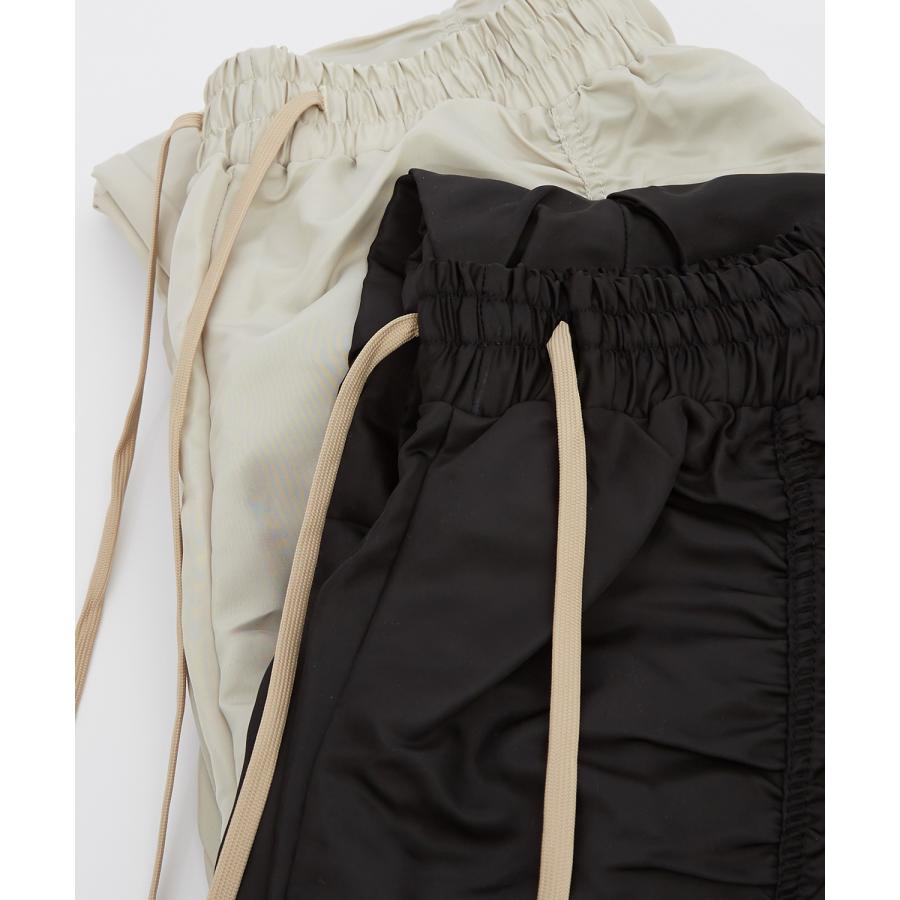 ナイロンパンツ メンズ レディース ギャザー Tシャツ アメカジ カジュアル スケーター ストリート 韓国ファッション ノームコア ブラック カーキグレー | improves | 17