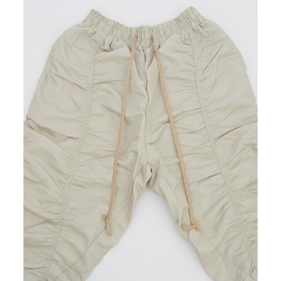 ナイロンパンツ メンズ レディース ギャザー Tシャツ アメカジ カジュアル スケーター ストリート 韓国ファッション ノームコア ブラック カーキグレー | improves | 18