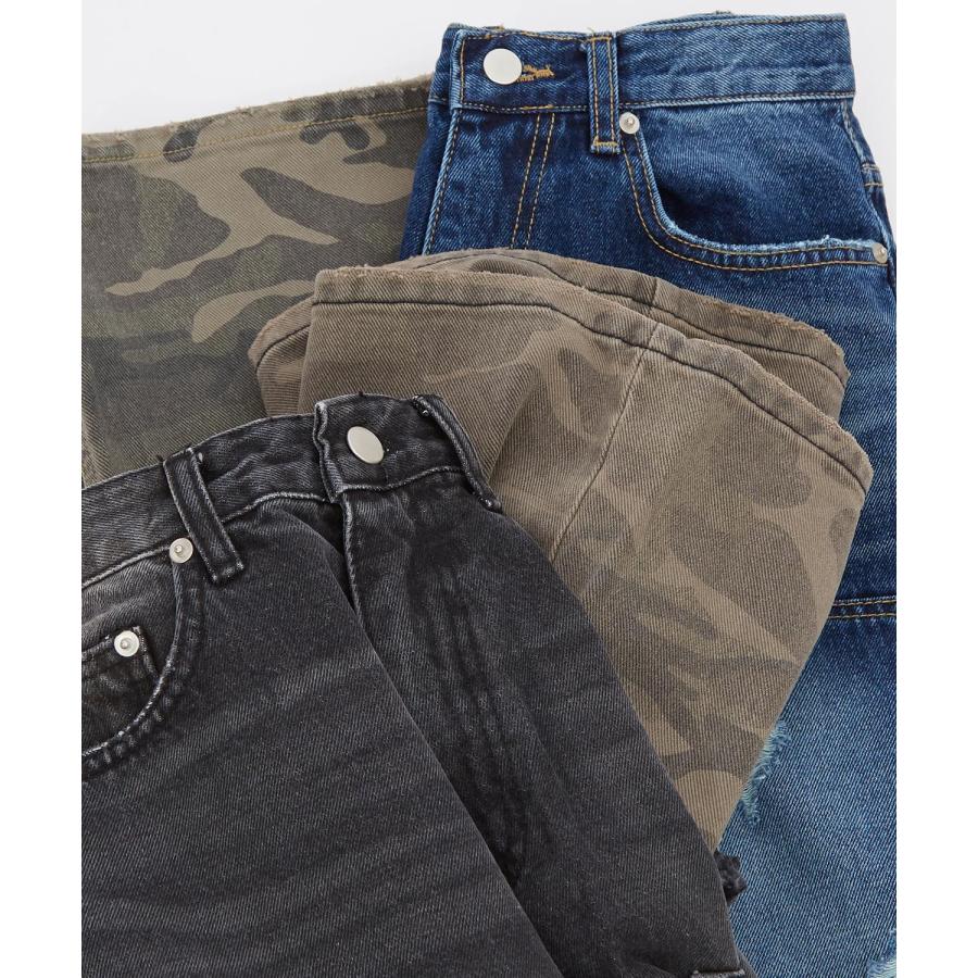 デニムパンツ メンズ レディース カモフラ ダブルニー Tシャツ アメカジ カジュアル スケーター ストリート 韓国ファッション ワークスタイル | improves | 14