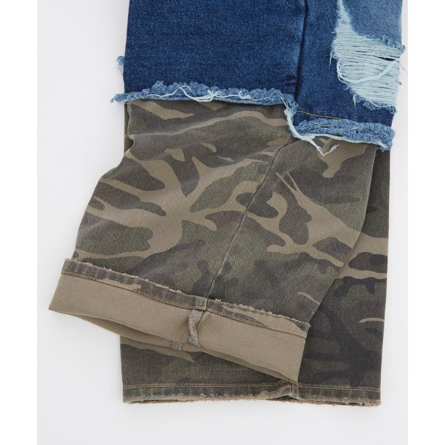 デニムパンツ メンズ レディース カモフラ ダブルニー Tシャツ アメカジ カジュアル スケーター ストリート 韓国ファッション ワークスタイル | improves | 20