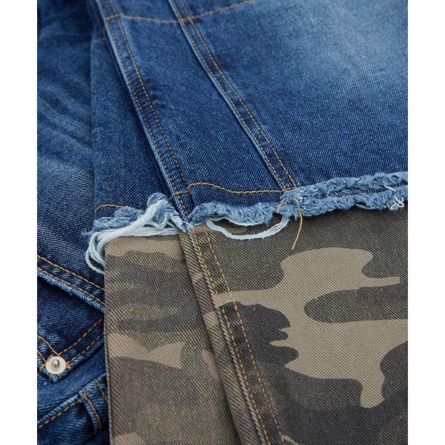 デニムパンツ メンズ レディース カモフラ ダブルニー Tシャツ アメカジ カジュアル スケーター ストリート 韓国ファッション ワークスタイル | improves | 21