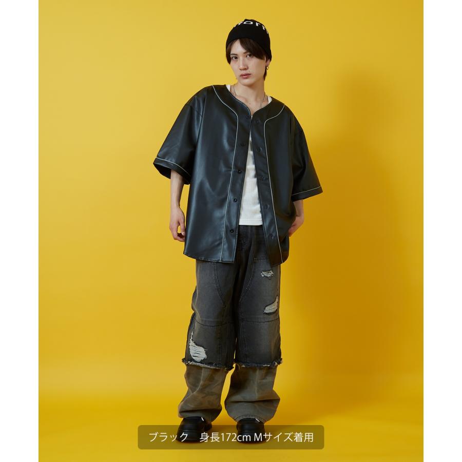 デニムパンツ メンズ レディース カモフラ ダブルニー Tシャツ アメカジ カジュアル スケーター ストリート 韓国ファッション ワークスタイル | improves | 08