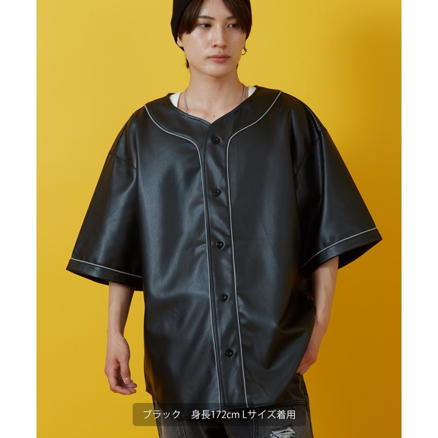 ブルゾン メンズ レディース 合成皮革 ベスボール ジャケット PUレザージャケットシャツ アメカジ カジュアル ストリート スケーター 韓国 | improves | 02