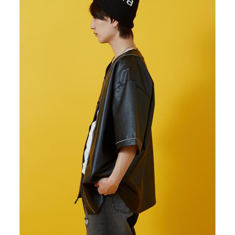 ブルゾン メンズ レディース 合成皮革 ベスボール ジャケット PUレザージャケットシャツ アメカジ カジュアル ストリート スケーター 韓国 | improves | 03