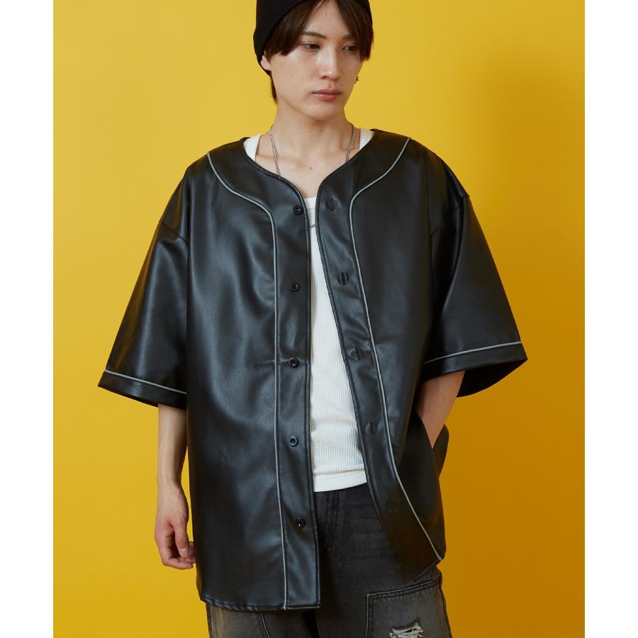 ブルゾン メンズ レディース 合成皮革 ベスボール ジャケット PUレザージャケットシャツ アメカジ カジュアル ストリート スケーター 韓国 | improves | 04