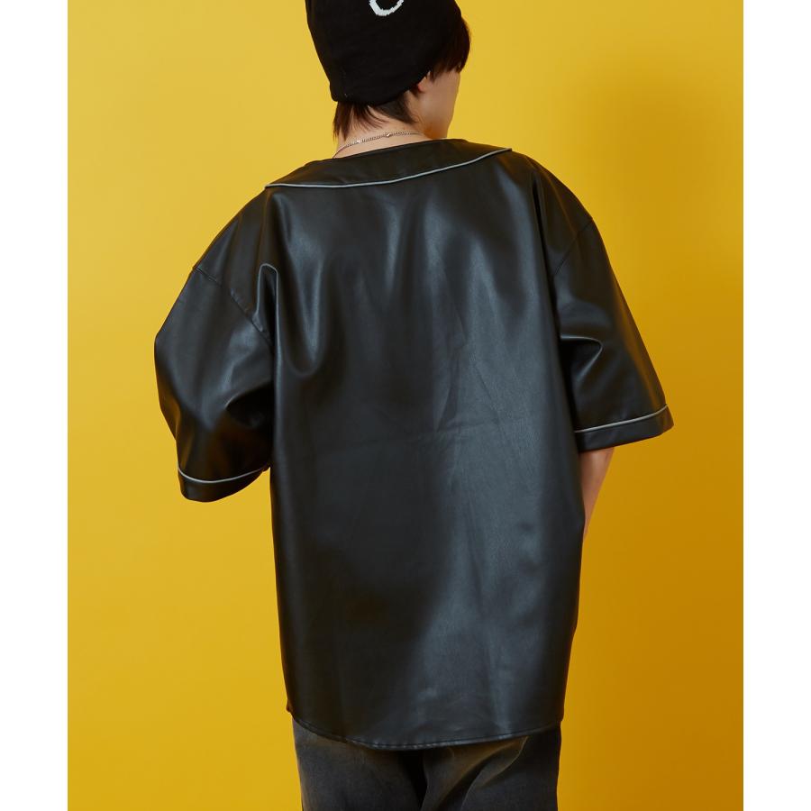 ブルゾン メンズ レディース 合成皮革 ベスボール ジャケット PUレザージャケットシャツ アメカジ カジュアル ストリート スケーター 韓国 | improves | 05