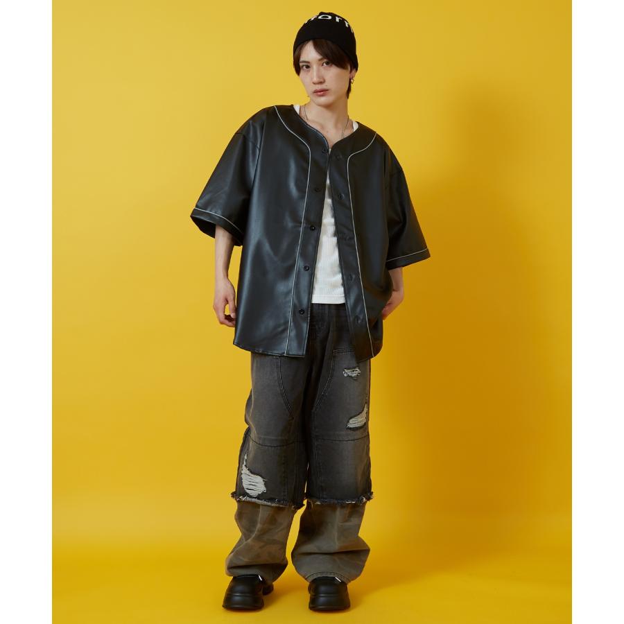 ブルゾン メンズ レディース 合成皮革 ベスボール ジャケット PUレザージャケットシャツ アメカジ カジュアル ストリート スケーター 韓国 | improves | 06