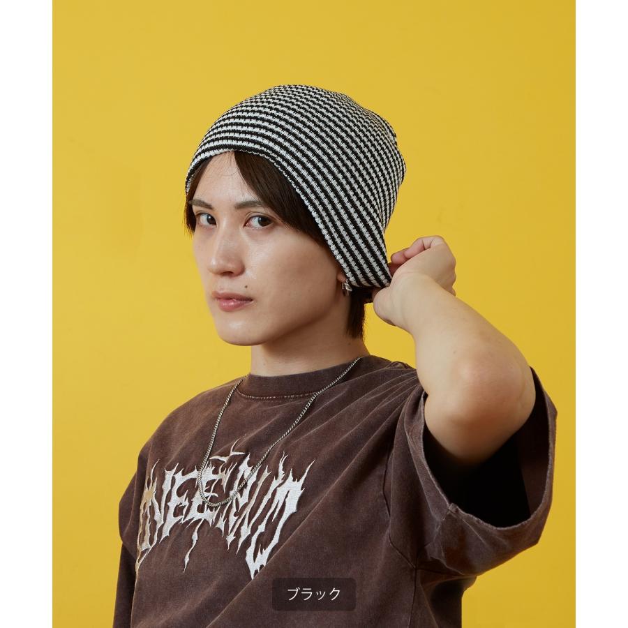 キャップ メンズ レディース ビーニー ニット ボーダー 帽子 ストリート スケーター アメカジ 古着MIX 韓国ファッション | improves | 06