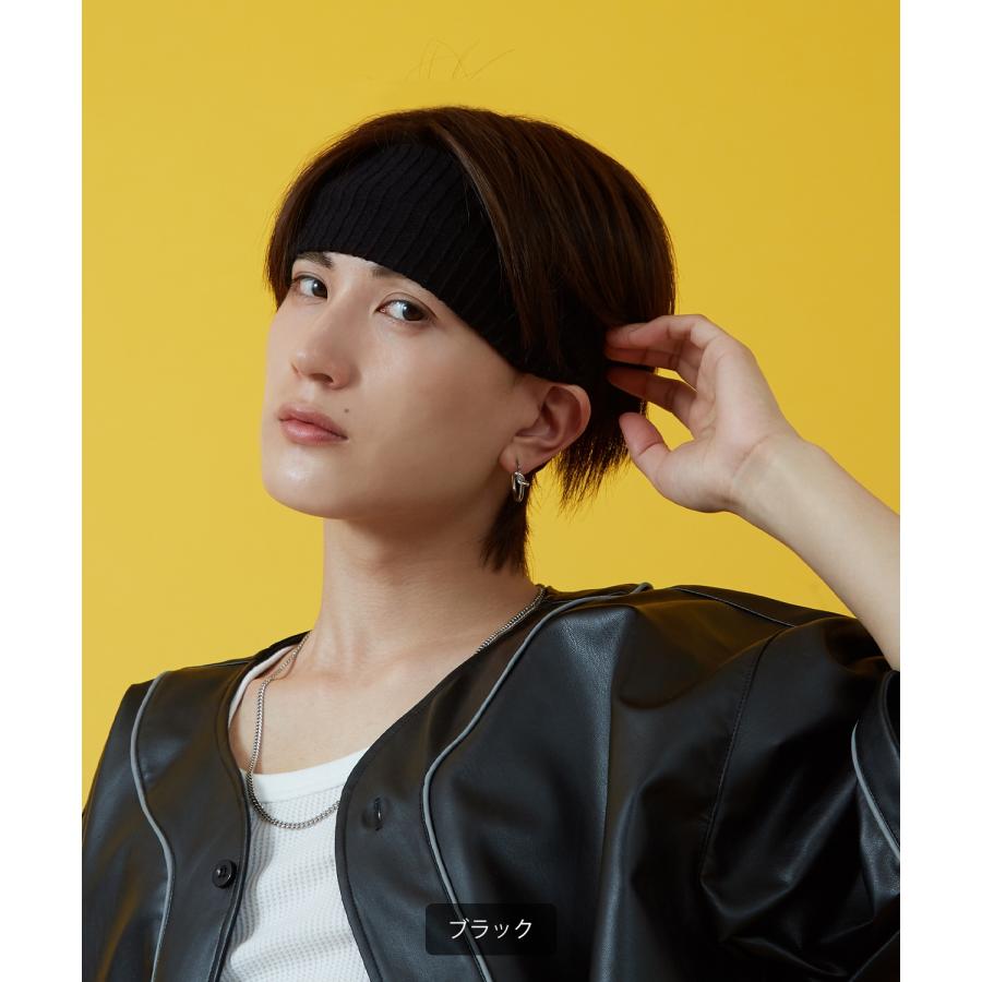 ヘアバンド メンズ レディース 帽子 リブ編み ニット ダンス アクセサリー フェス スケーター ストリート アメカジ カジュアル 韓国ストリート Y2K | improves | 07