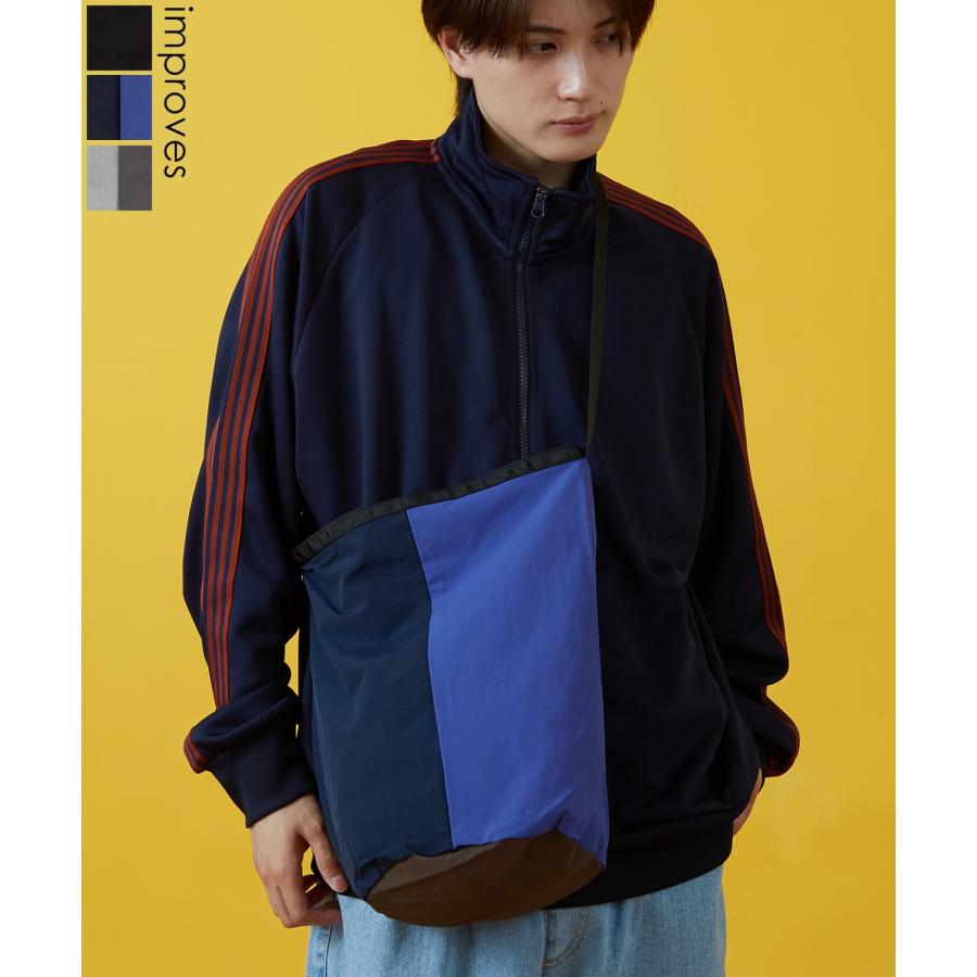 バック メンズ レディース ショルダー ストリート スケーター アメカジ 古着MIX 韓国ファッション ブラック グレー ネイビー | improves