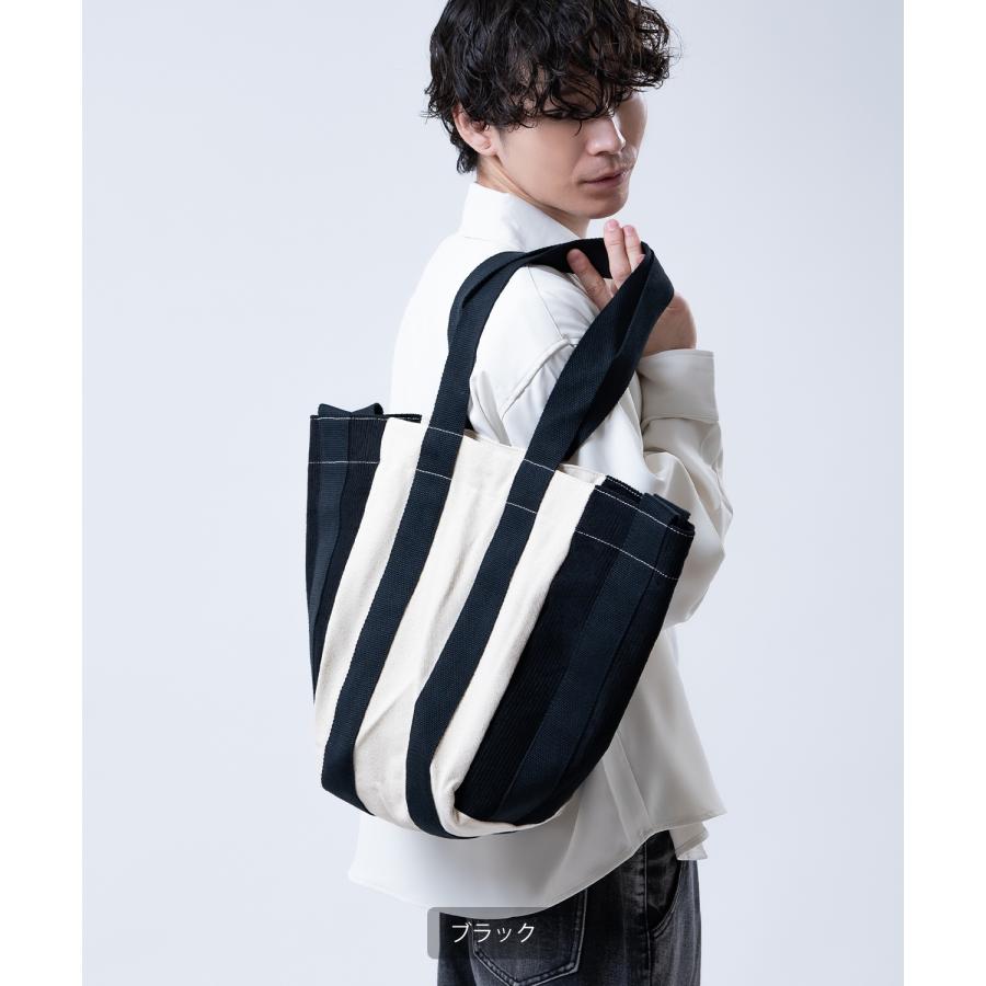 トートバッグ メンズ レディース コーデュロイ キャンバス 切り替え トート 大きめ A4 B4 大容量 通学 通勤 旅行 肩掛け バッグ 刺しゅう ロゴ 配色 バイカラー | improves | 03