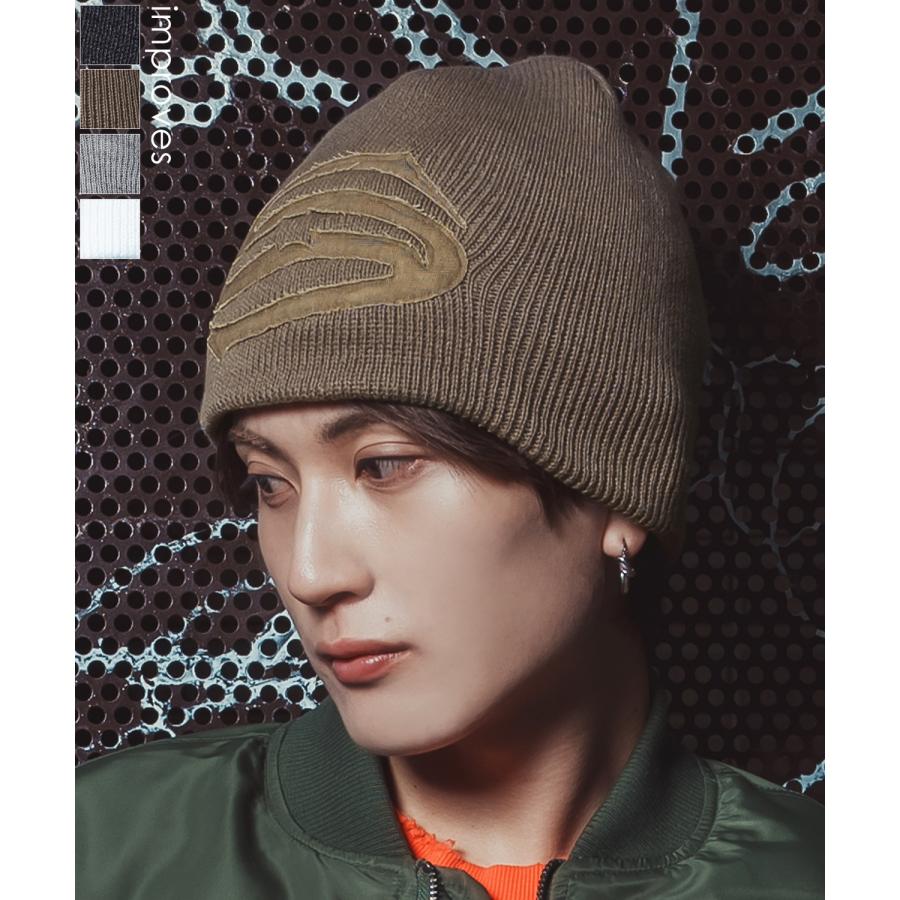 ニット帽 メンズ レディース S字 刺しゅう ニットキャップ ルーズシルエット ロゴビーニー ワッチキャップ ストリート Y2K 韓国ファッション アメカジ | improves