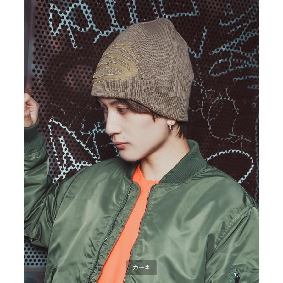 ニット帽 メンズ レディース S字 刺しゅう ニットキャップ ルーズシルエット ロゴビーニー ワッチキャップ ストリート Y2K 韓国ファッション アメカジ | improves | 05