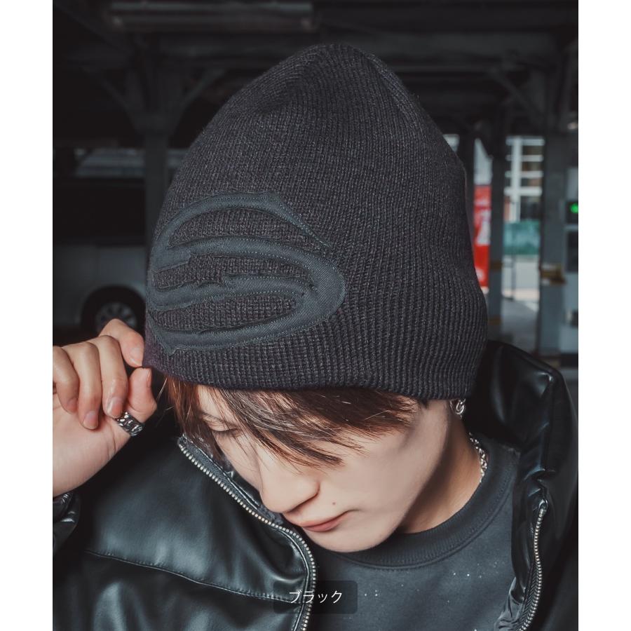 ニット帽 メンズ レディース S字 刺しゅう ニットキャップ ルーズシルエット ロゴビーニー ワッチキャップ ストリート Y2K 韓国ファッション アメカジ | improves | 08
