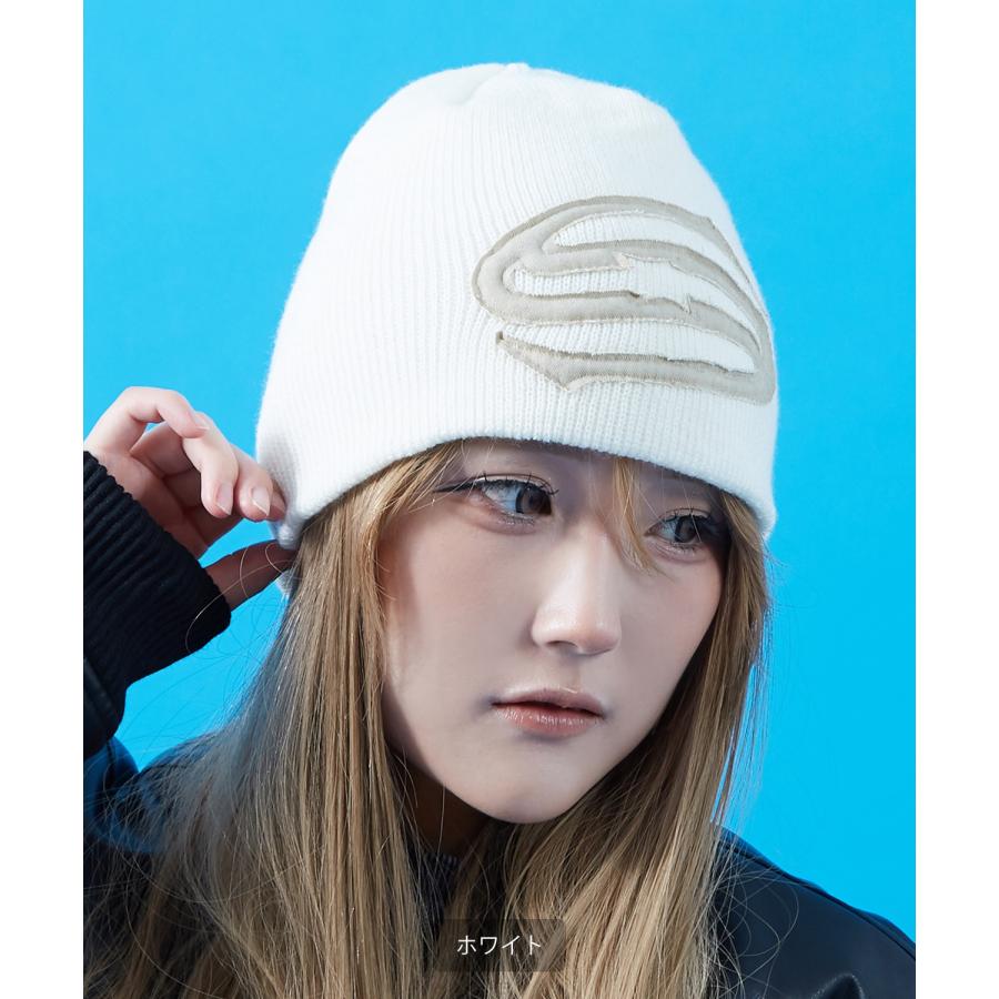 ニット帽 メンズ レディース S字 刺しゅう ニットキャップ ルーズシルエット ロゴビーニー ワッチキャップ ストリート Y2K 韓国ファッション アメカジ | improves | 12