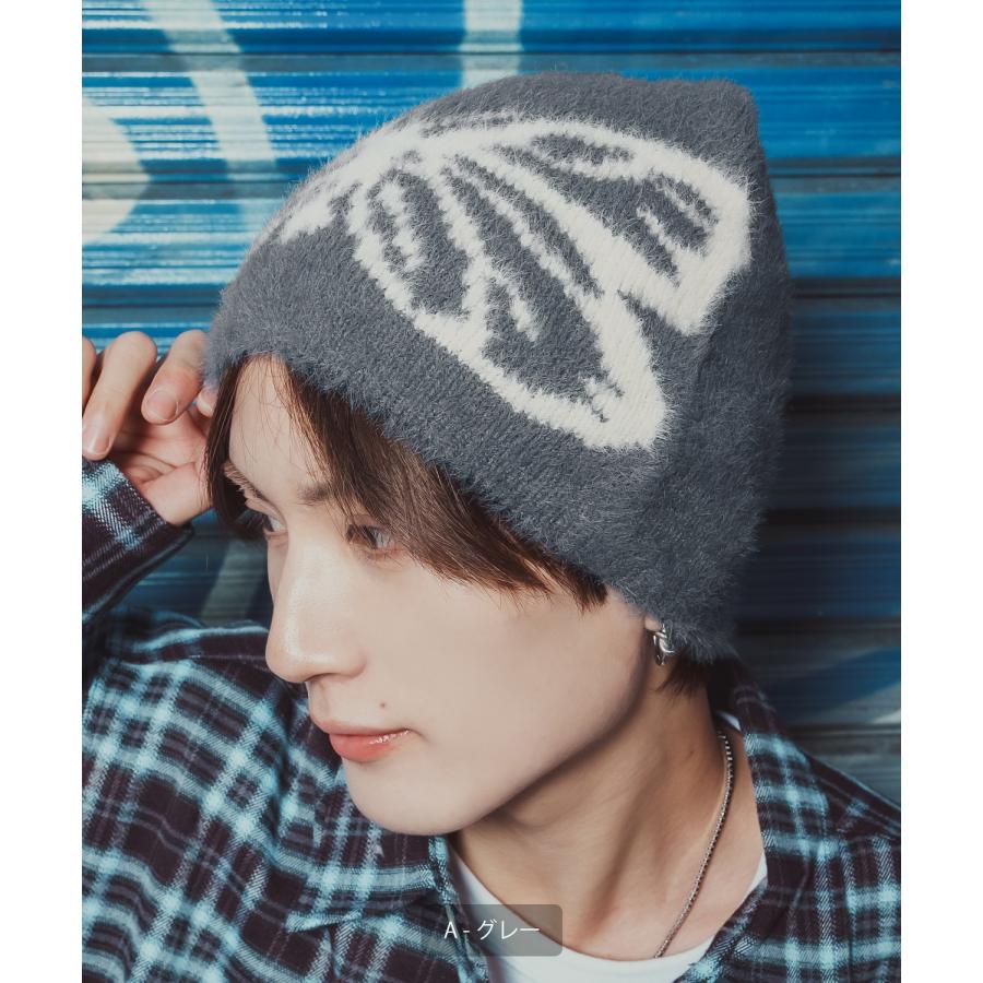 ファービーニー ニット帽 メンズ レディース ふわふわ もこもこ モヘアタッチ シャギーニット ストリート Y2K 韓国ファッション 蝶 蜘蛛の巣 ユニセックス | improves | 10