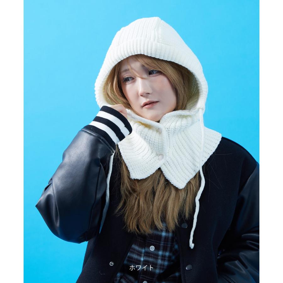 ニット バラクラバ レディース メンズ ユニセックス ジェンダーレス モードストリート ビーニー ニットキャップ 防寒対策 小顔効果 スノボ スキー アウトドア | improves | 06