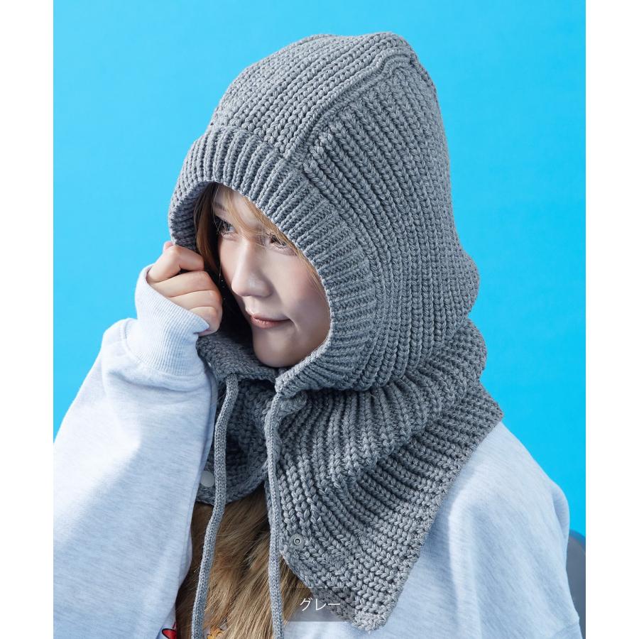 ニット バラクラバ レディース メンズ ユニセックス ジェンダーレス モードストリート ビーニー ニットキャップ 防寒対策 小顔効果 スノボ スキー アウトドア | improves | 07