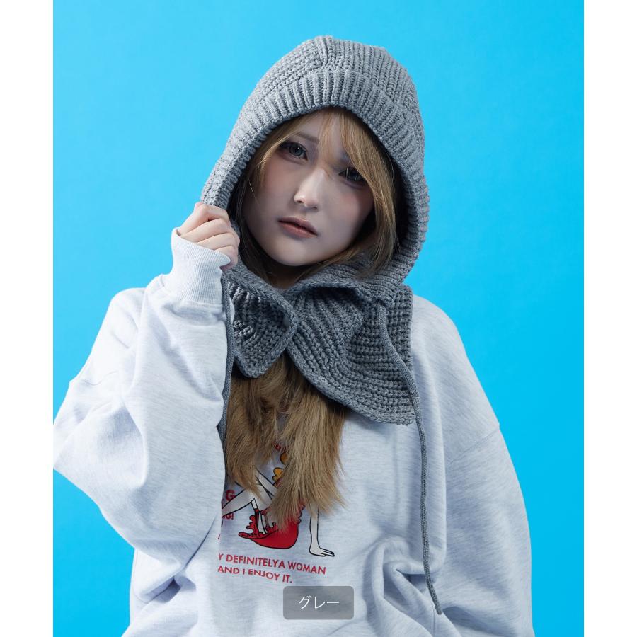 ニット バラクラバ レディース メンズ ユニセックス ジェンダーレス モードストリート ビーニー ニットキャップ 防寒対策 小顔効果 スノボ スキー アウトドア | improves | 09