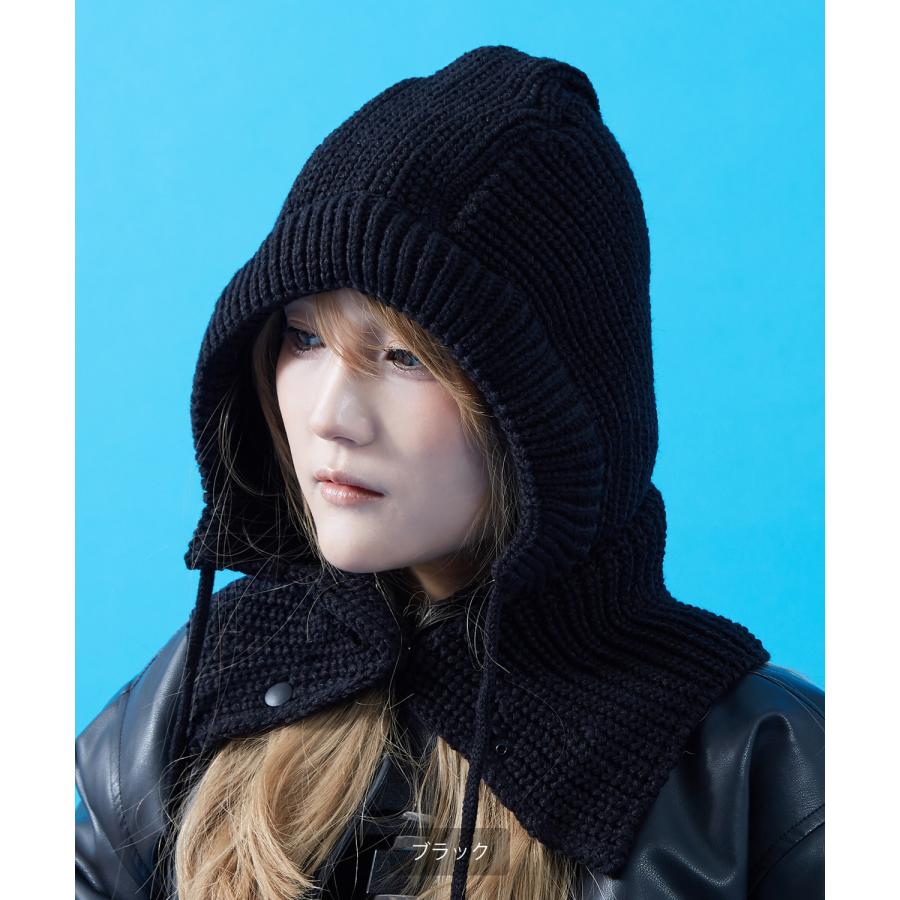 ニット バラクラバ レディース メンズ ユニセックス ジェンダーレス モードストリート ビーニー ニットキャップ 防寒対策 小顔効果 スノボ スキー アウトドア | improves | 10