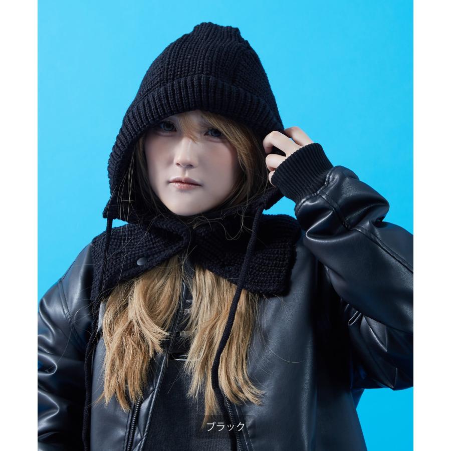ニット バラクラバ レディース メンズ ユニセックス ジェンダーレス モードストリート ビーニー ニットキャップ 防寒対策 小顔効果 スノボ スキー アウトドア | improves | 12