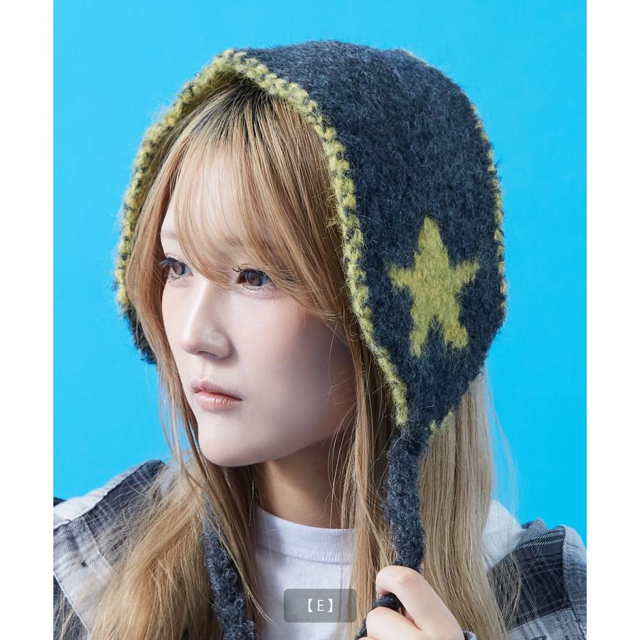 イヤーマフ メンズ レディース ユニセックス 帽子 ボア ニット帽 フライトキャップ ロシア帽 耳あて ノルディック柄 スター柄 もこもこ 防寒 Y2K ストリート | improves | 18