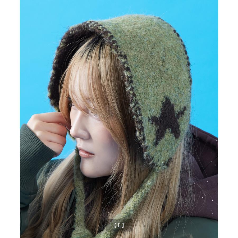 イヤーマフ メンズ レディース ユニセックス 帽子 ボア ニット帽 フライトキャップ ロシア帽 耳あて ノルディック柄 スター柄 もこもこ 防寒 Y2K ストリート | improves | 20