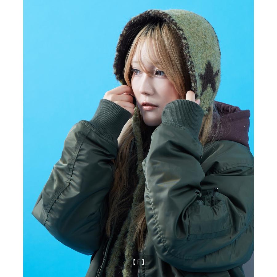 イヤーマフ メンズ レディース ユニセックス 帽子 ボア ニット帽 フライトキャップ ロシア帽 耳あて ノルディック柄 スター柄 もこもこ 防寒 Y2K ストリート | improves | 22